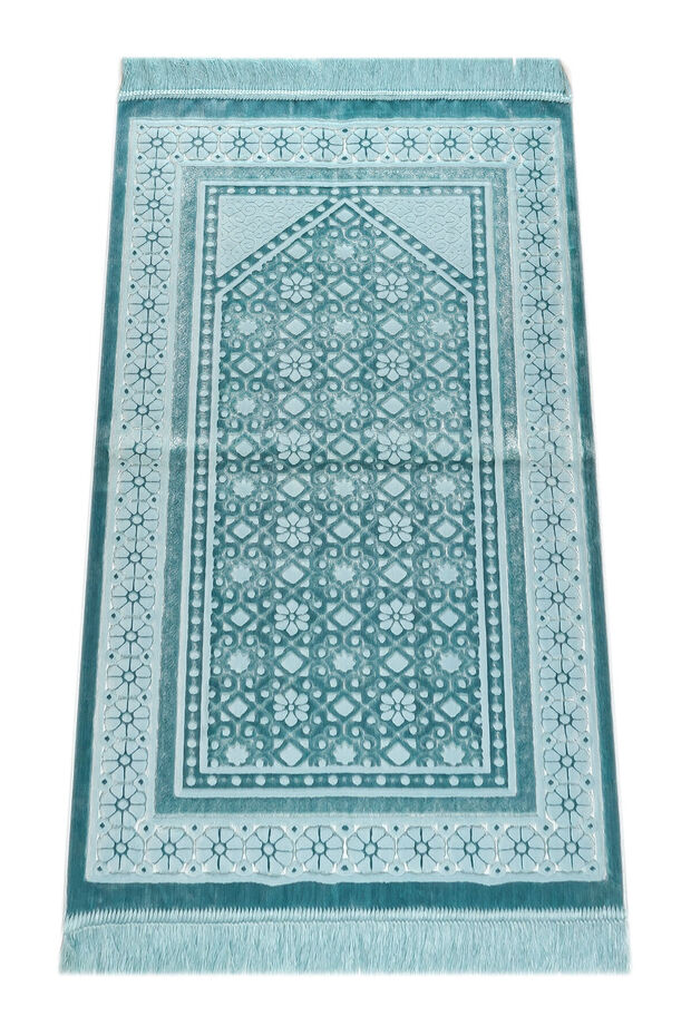 Velvet Prayer Rug İnci Velvet Pearl - Turquoise