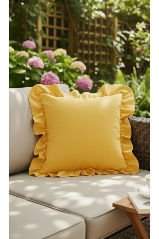 Milano Ruffled Kirlent Cover Square Bohem Yellow