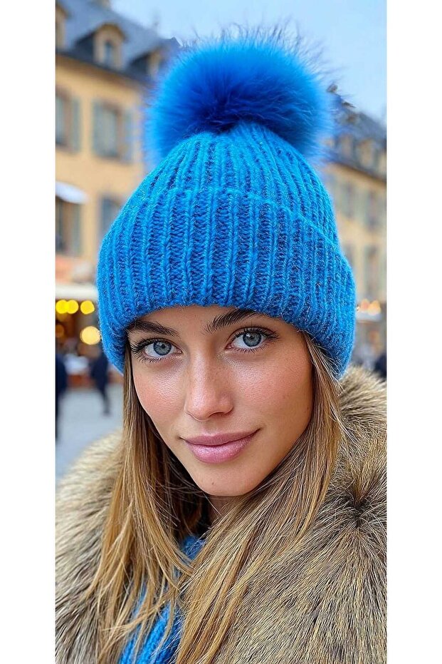 Kadın SoftTouch Ponponlu Bere - 1