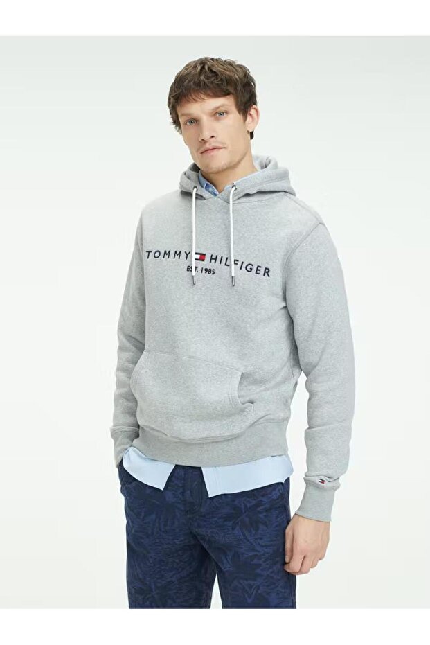 KAPUZENPULLOVER MIT CORE-TOMMY-LOGO - 1