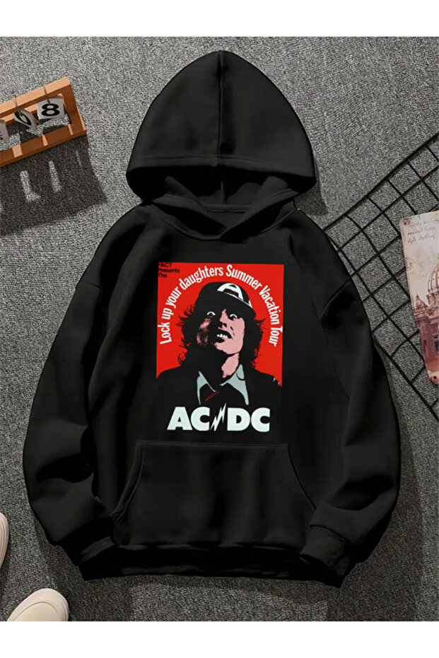 سترة acdc1 مطبوع للجنسين