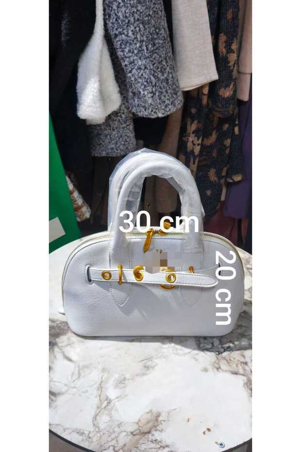 Asel Soft Patent Leather Round Bag Women's Hand Shoulder Bag