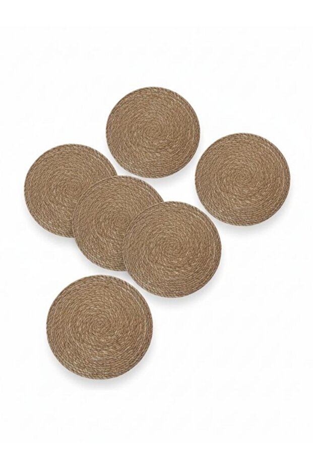 12 Adet Amerikan Hasır Servis Supla Örme Bambu - 7