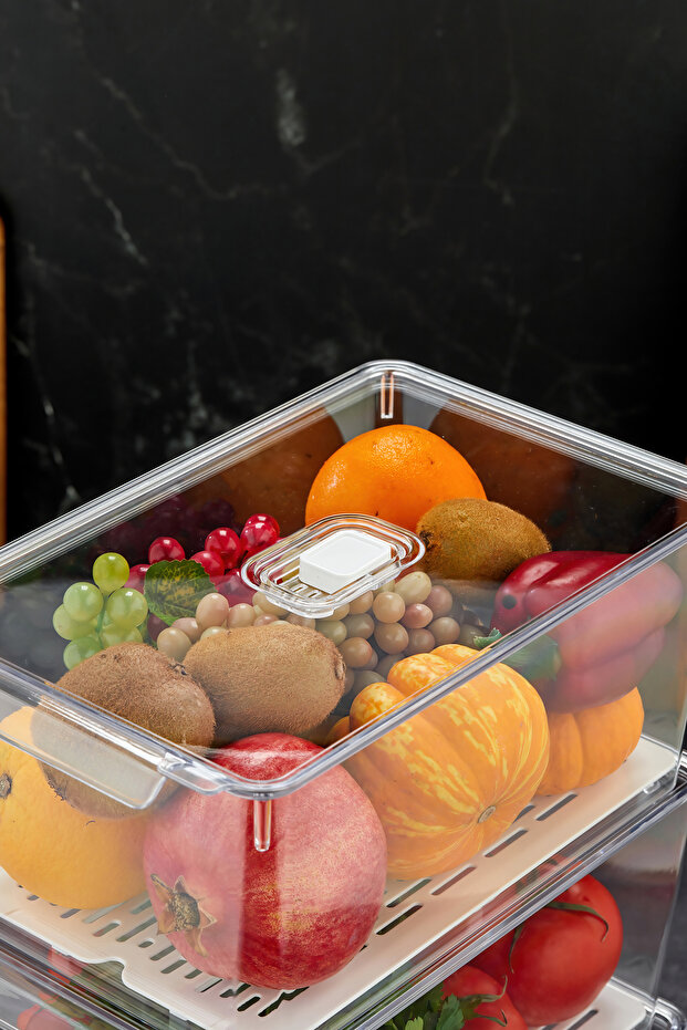 Gloss AirControl XL 3’lü Süzgeçli Havalandırmalı Kapaklı Buzdolabı & Dolap İçi Düzenleyici 4.5 Lt - 7