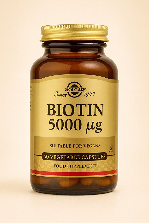 Biotin 5000 mcg – 50 Kapsül | Yüksek Güçlü Biotin Takviyesi (Vegan) - 1