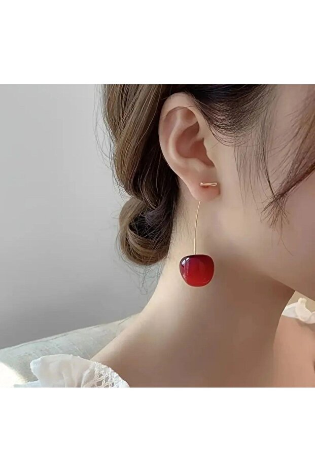 Kadınlar Için Trend Sallantılı Kiraz Küpe - 4