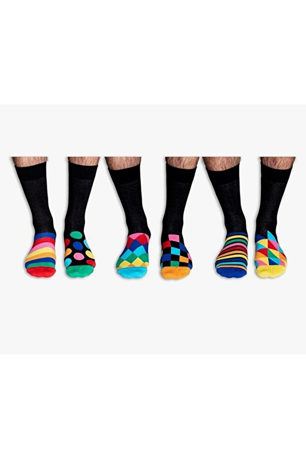 Hn Socks Colorful Geometric Pattern and Character Themed Unisex Socks Set (5 Pieces) | & Stylish Patterned