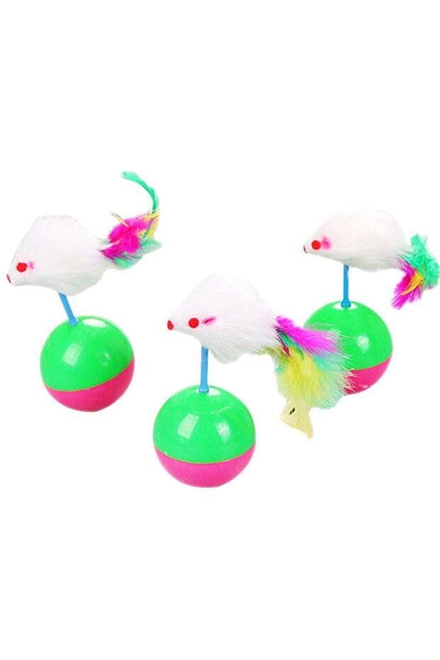 Furry Mouse Shaped Hacıyatmaz Cat Toy – Interactive Mouse Chasing Toy