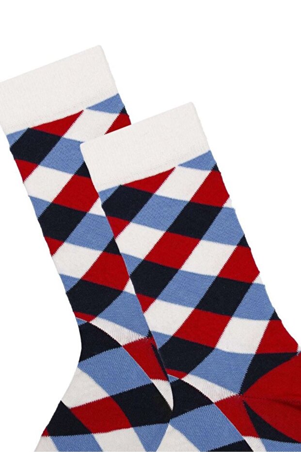 جوارب رجالية بنمط منقوش باللون الأحمر - 2