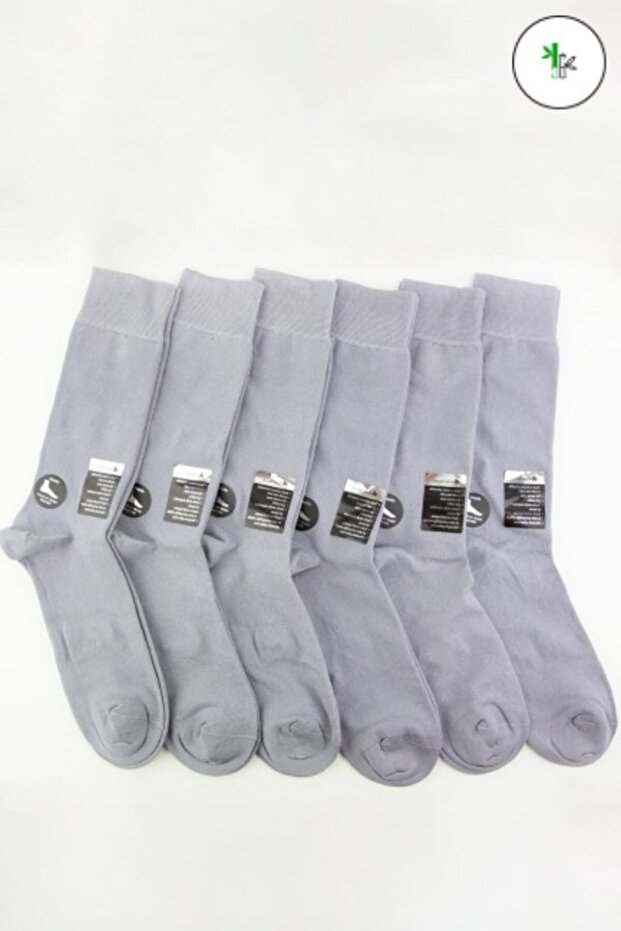 6lı Desensiz Bambu Erkek Çorap - 1