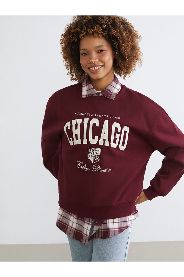 Chicago Printed Oversized Women's Sweatshirt