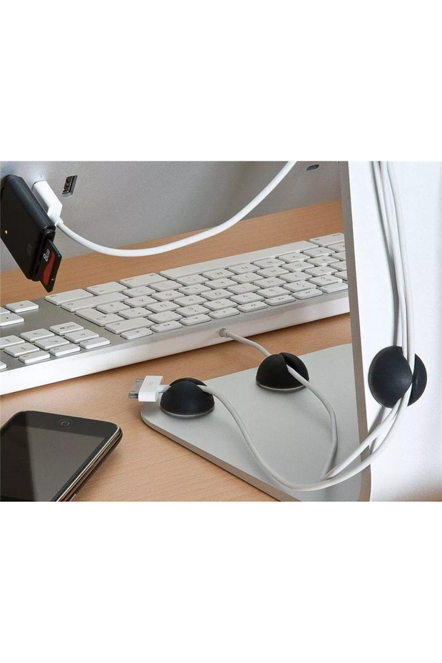 Desk cable guide 5pcs/set black - 2