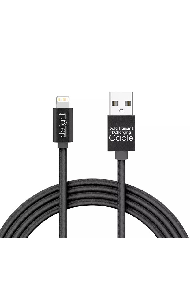 iPhone lightning data cable 1m black with red LED lighting - 1