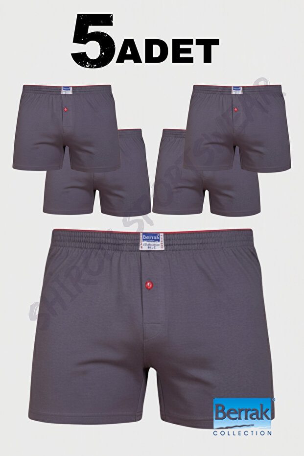 Men's Boxer Combed Cotton 5-Pack 100% Cotton - Berrak 1099