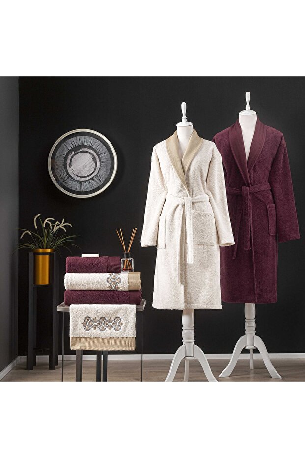 Nobel Cotton Family Bathrobe Set Beige
