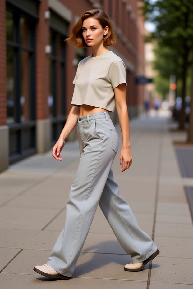Women's Fashion Wide Leg Long Length Low Waist Wide Leg Jean 100% Lyocell Casual Style Use