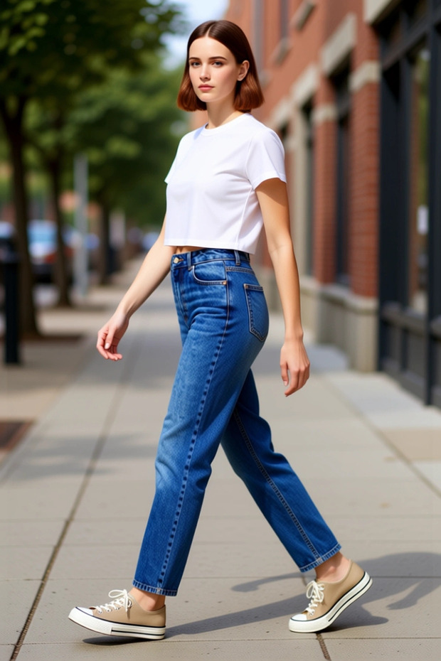 Women's Fashion High Waist Mom Jean Narrow Leg Straight Pattern Casual Combinations Weekend Durable Material