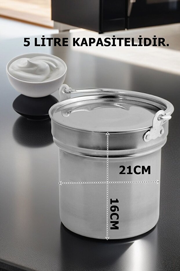 Yoğurt Bakracı 5 Lt Paslanmaz Çelik - 4