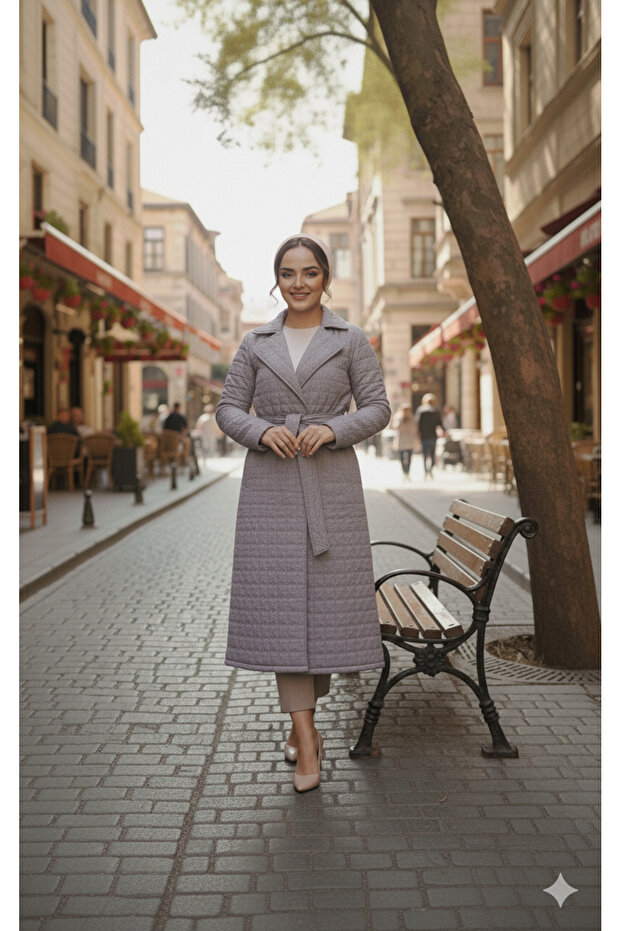 Kapütone Şişme Tesettür Mont - 8