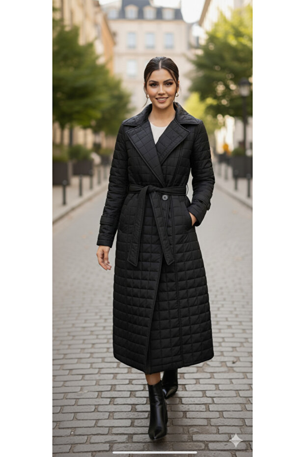 Kapütone Şişme Tesettür Mont - 6