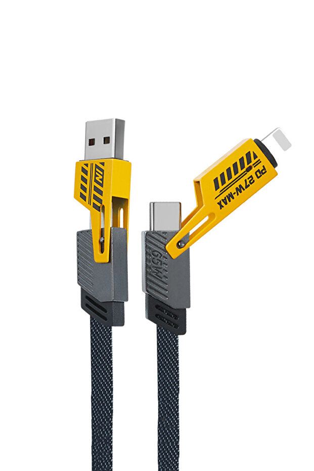 4'ü 1 Arada Hızlı Şarj Kablosu Type-c 65w Lightning 27w + USB ve USB-C Veri Aktarım Kablosu - 1