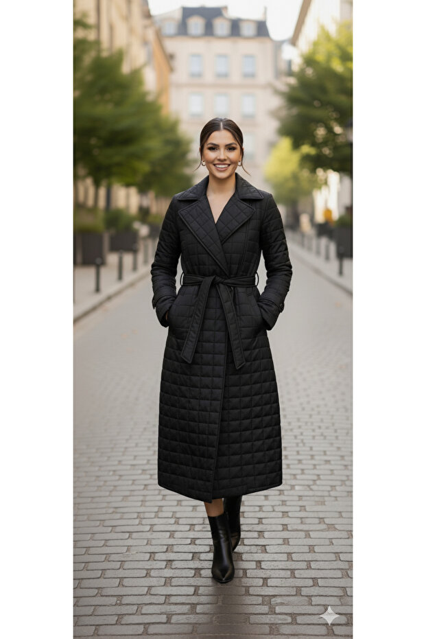 Kapütone Şişme Tesettür Mont - 8