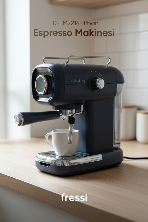 Fressi Espresso Latte Cappuccino Kahve Makinesi Süt Köpürtücülü 20bar Basınçlı FR-EM2214 Urban