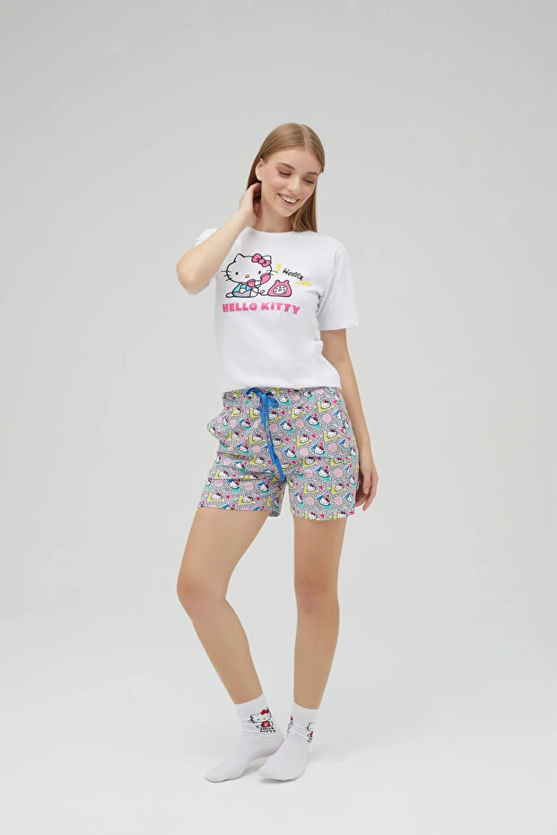 Lisanslı Baskılı Kısa Şortlu Pijama Takımı - 5