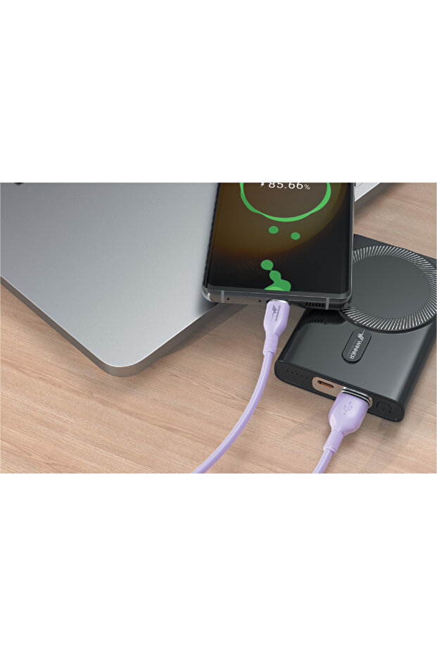 كابل شحن ونقل بيانات USB من السيليكون - من النوع C - 2