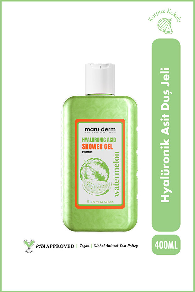 Maru.Derm Hyalüronik Asit Duş Jeli 400 ML – Nemlendirici Formül | Kuruluk Karşıtı Günlük Vücut Temizleyici