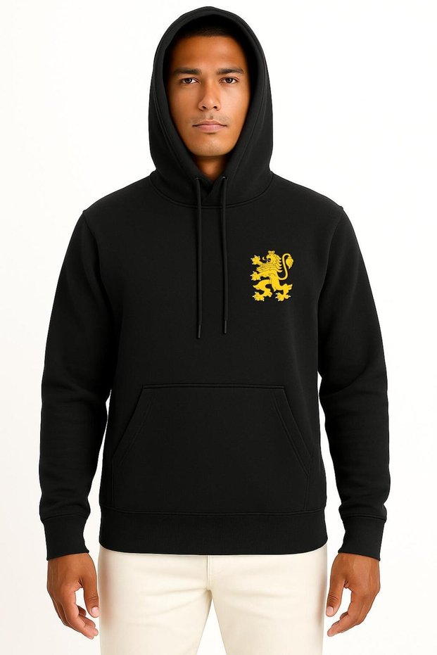 Hooded Coat of Arms of Bulgaria Lion Unisex Sweatshirt with Pocket and Back Design