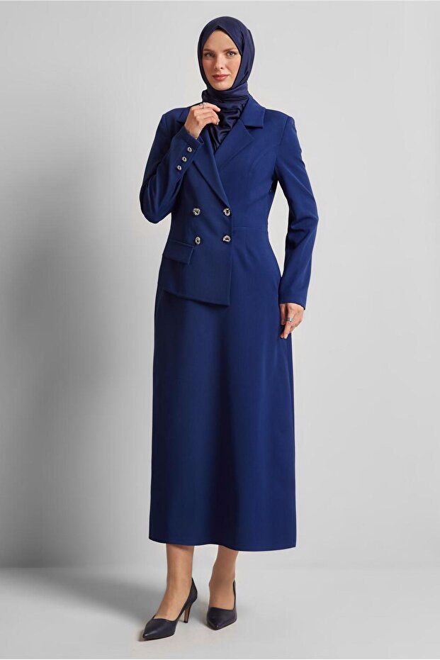 CEKET GÖRÜNÜMLÜ ELBİSE 45335 - 1