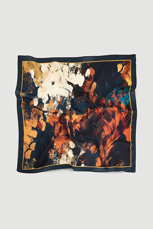 Batik Desenli Fular - Siyah - 2