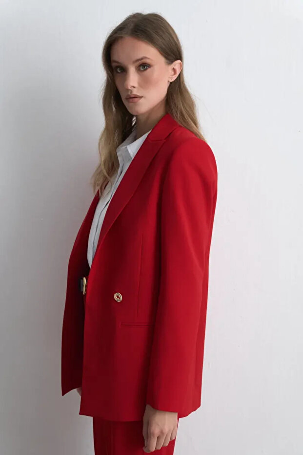 Krep Blazer Jacket - Red - 6