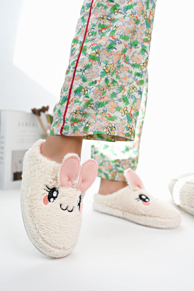 Kadın Ev Teliği Pofuduk Hayvan Figürlü Panduf Kadın Ev Terliği - 6