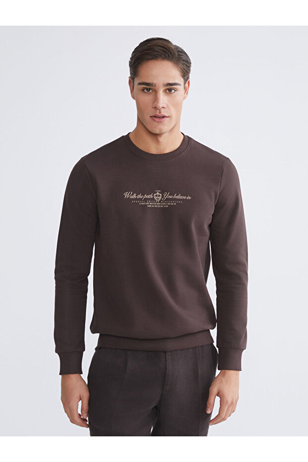 Crew neck printed men's sweatshirt