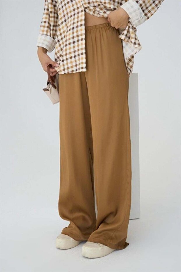 Elastične pantalone - Bež - 1