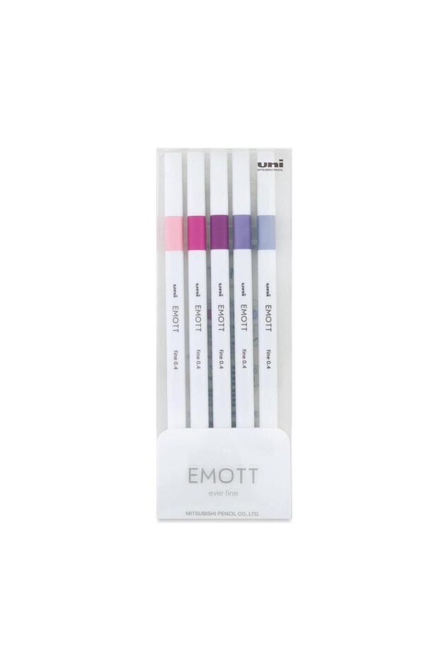 Uni emott 0.4 fine acrylic tip pen 5-pack, floral colors pem-sy/5c.07 floral colors