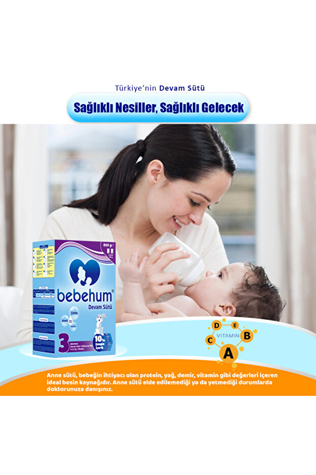 Bebehum 3 Devam Sütü 800 Gr 9-12 Ay - 3