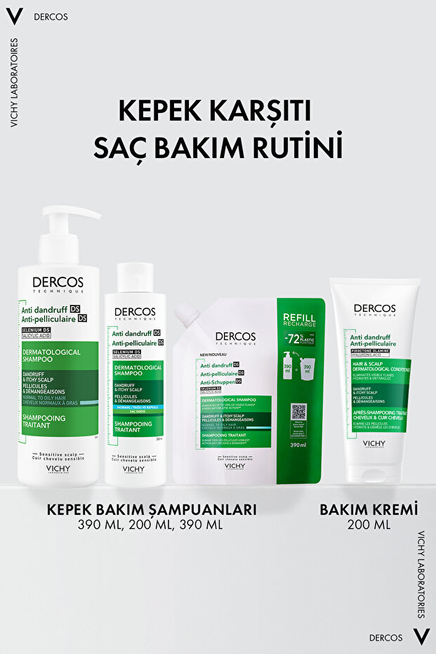 Dercos Normal ve Yağlı Saçlar için Salisilik Asit İçeren Kepek Karşıtı Şampuan 390 ml - 9