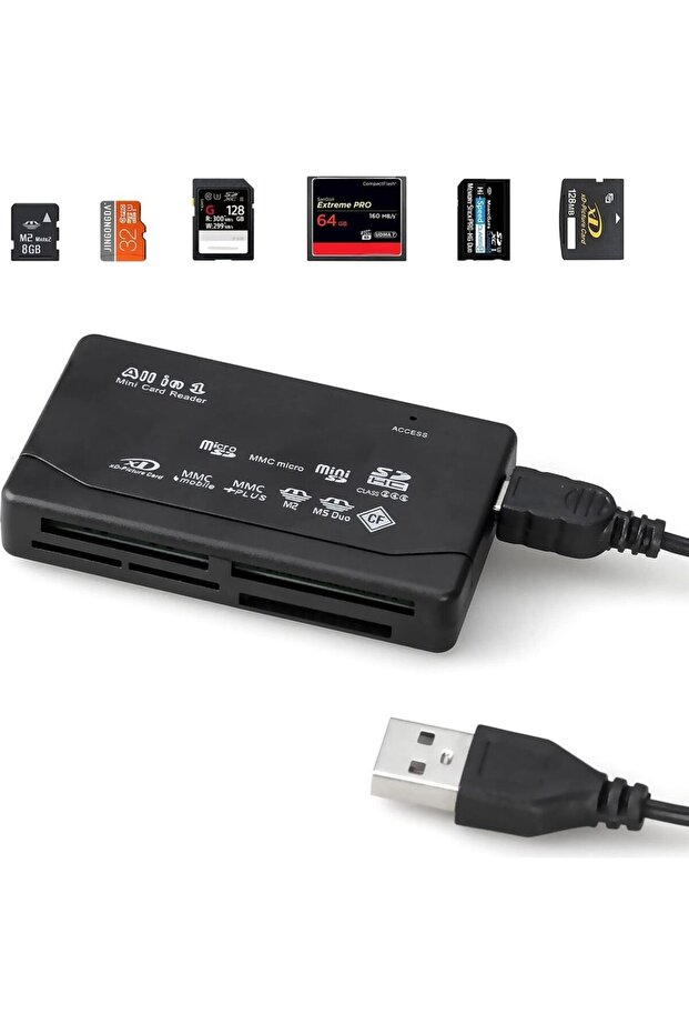 HT-09A All In One Usb 2.0 Reader & Writer – Sd - Microsd – Cf - Ms/ms Pro / Ms Duo Kart Okuyucu - 2