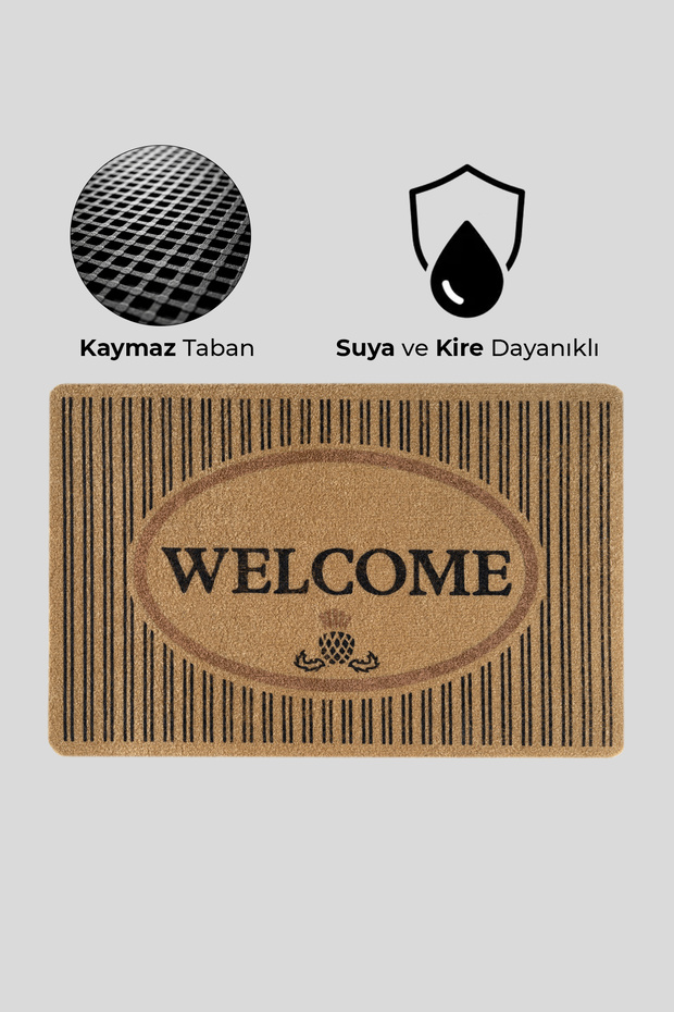 Welcome, Welcome Mat, Modern Durable Long-Lasting Door Front Mat, Patterned Mat, Dowry Item