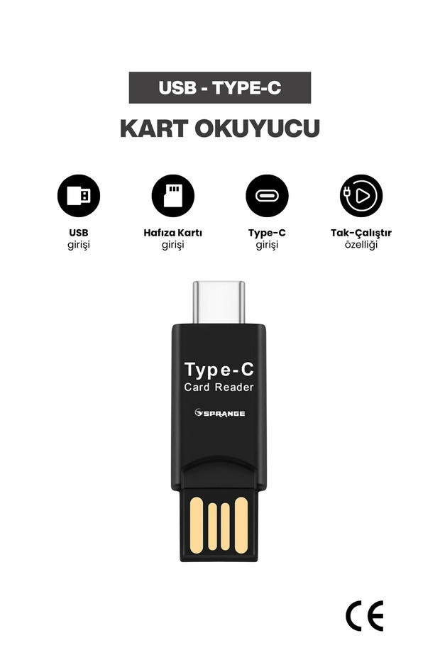 قارئ بطاقات USB إلى Type-C، قارئ بطاقات TF Micro SD، التوصيل والتشغيل، متوافق مع الهاتف والكمبيوتر اللوحي