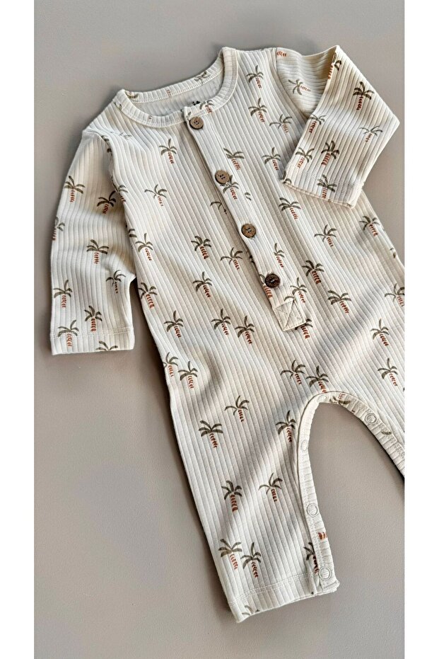 Printed Jumpsuit 0-3 Years Old Palm Tree Pattern