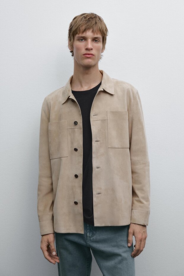 Süet deri ince ceket - 2