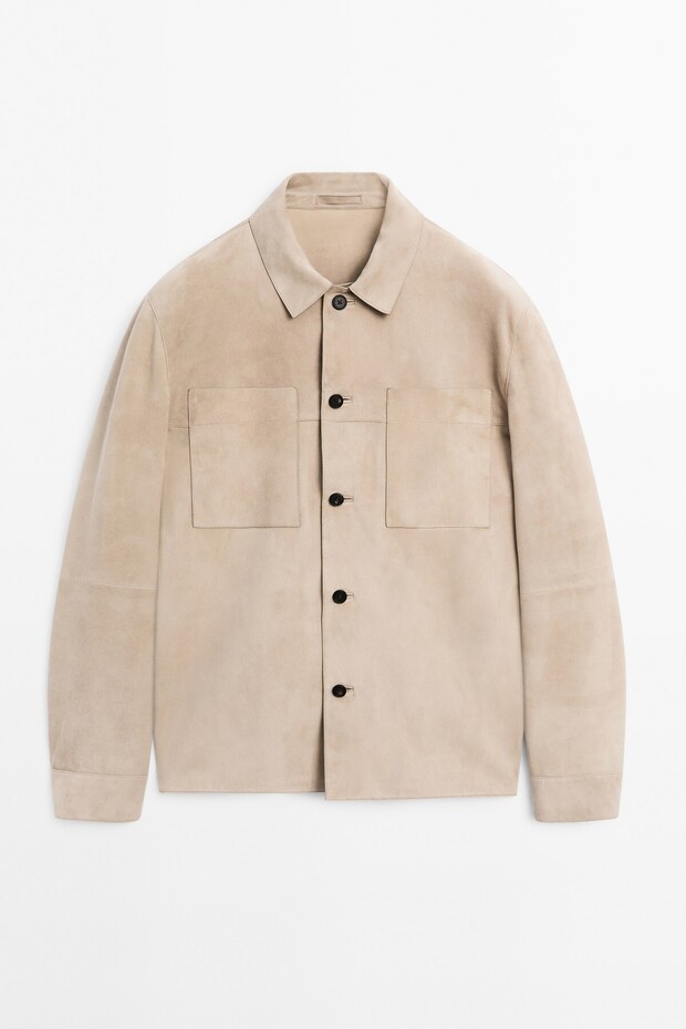 Süet deri ince ceket - 5