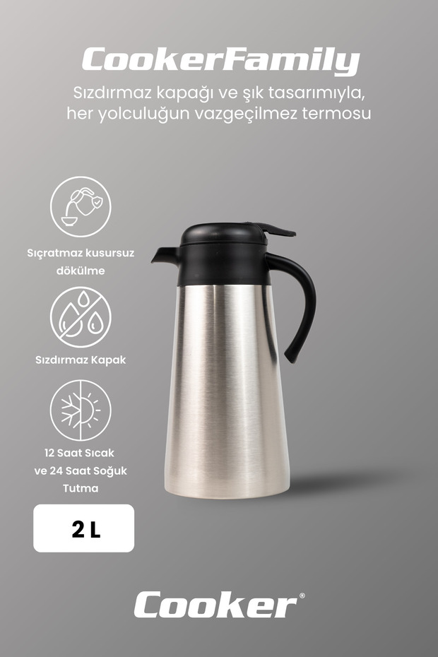 Classic 2 Litre Paslanmaz Çelik Termos - 2