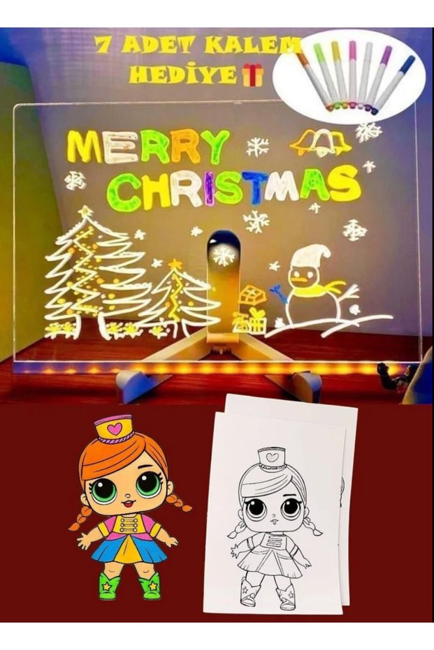 New Design 30x20 Neon Led Lighted Big Size Writing Drawing Board Adjustable Stand And Pen Gift