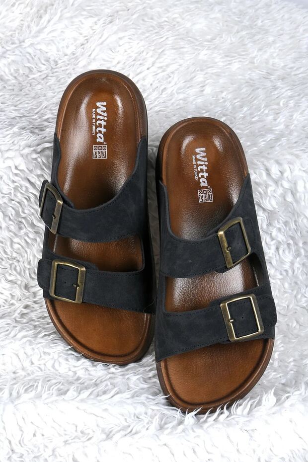 Soft Leather Anatomical Anti-Sweat Non-Slip Sole Stitched Ultra Luxury Adjustable Men's Slippers Dowry