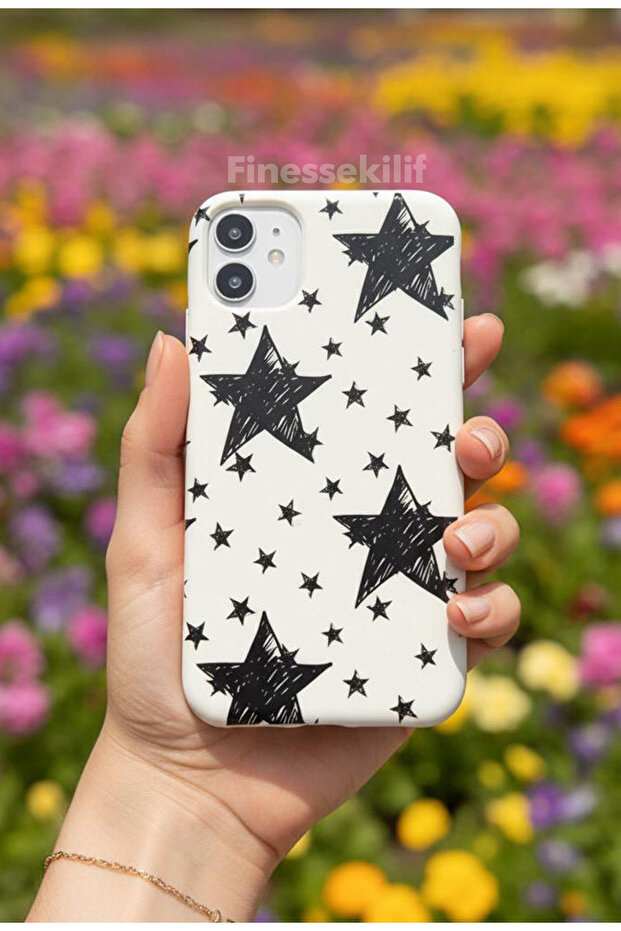 iPhone 11 Compatible Star Design Printed White Launch Case - 1